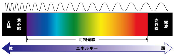 短い波長の光はエネルギーが強い。